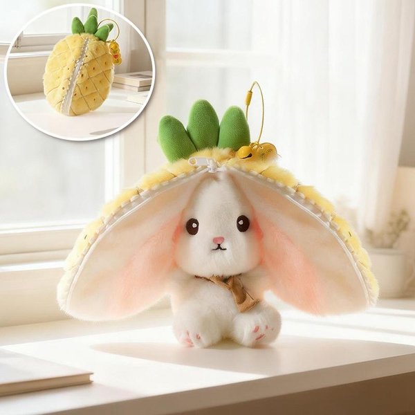 Nowa Urocza Pluszowa Zabawka KróLiczek Owocowy Kreatywny Durian Ananas Marchewka Truskawka Zamieniają Się W KróLiczka MięKka Lalka Prezent Na Urodziny BożE Narodzenie 13Cm-image