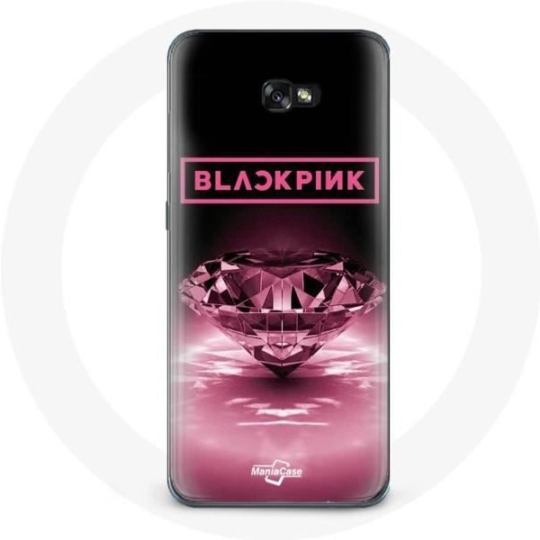 Funda - Maniacase - Samsung Galaxy A5 2016 - Negra - Logo Blackpink Kpop - Flexible Color Rosa-image