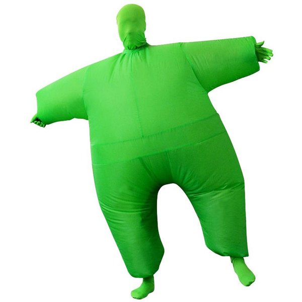 Disfraz Inflable De Hombre Gordo, Adulto, Disfraz Divertido Verde One Size, 150-190Cm Verde-image