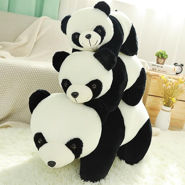 Urocza Panda Symulacja Pluszowa Zabawka Lalki NiedźWiedź Panda Gigant Prezent Urodzinowy Dla Dziewczynek 70Cm-image