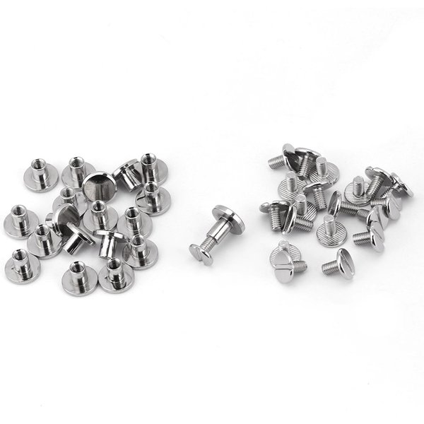 20 Piezas/Set Remaches Tornillos Clavos Roscados De Cabeza Plana De LatóN Remaches Tornillos Manualidades En Cuero Suministros De ReparacióN(8Mm)-image