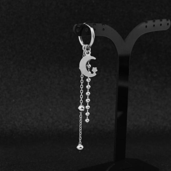 1 Szt. MęSkie Kolczyki Punkowe Kpop KoreańSkie Kolczyki Sztyfty Ze Stali Nierdzewnej Wisiorek KsiężYc PióRo Krzyż Rockowi Faceci Hip Hop Unisex Klips Na Ucho-image