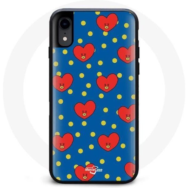 Funda Para Iphone XR BTS Bangtan Boys BT21 Tata De V Fondo Azul-image