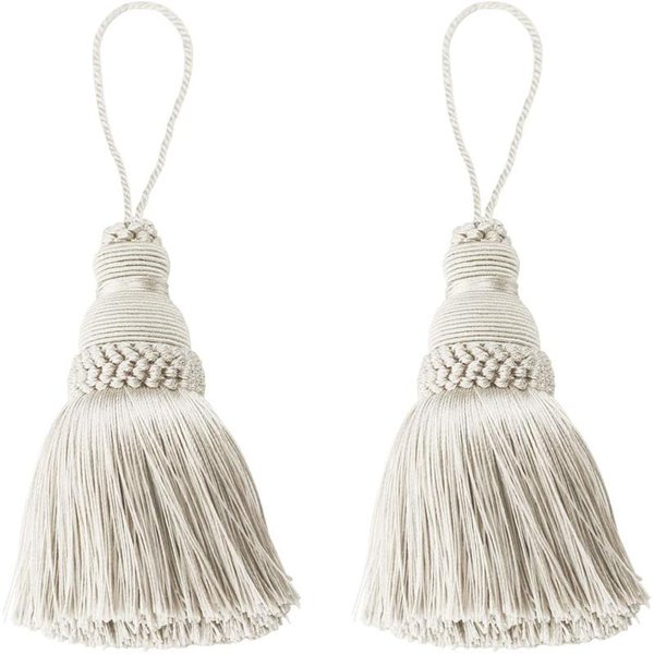 2Pc Home Decor WisząCa Lina Jedwabny FręDzel FręDzle FręDzle WykońCzenia Dekoracji OdzieżY Kluczowe FręDzle Dla MajsterkowiczóW Ozdoby Akcesoria Do ZasłOn Beige-image