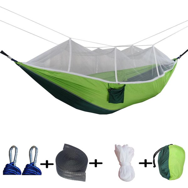 Hamaca PortáTil Para Acampar Al Aire Libre, Columpio Para 1-2 Personas Con Mosquitera, Cama Colgante, Hamaca Para Dormir TuríStica Ultraligera 260*140CM-image