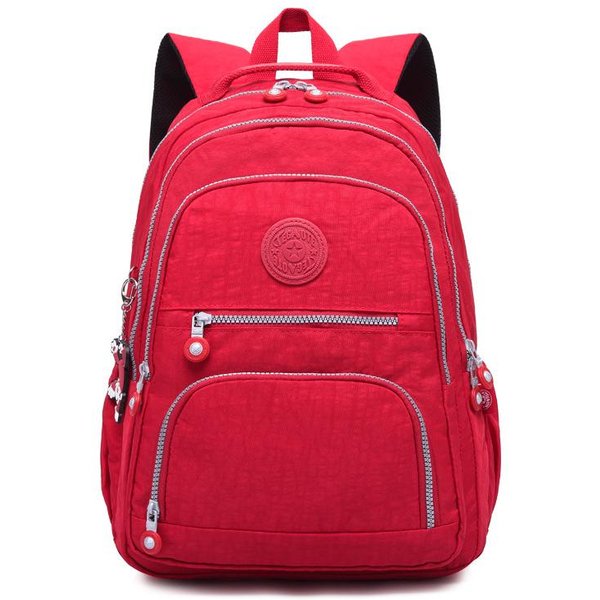 Modny Wodoodporny Nylonowy Plecak Szkolny Dla Nastolatek I ChłOpcóW Unisex PodróżNa Torba Na Laptop 27X13X37Cm 1368 Red-image