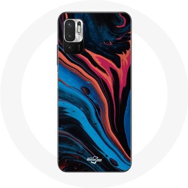 Funda Para Xiaomi Redmi Note 10T 5G Textura Abstracta Azul Negro Rojo-image
