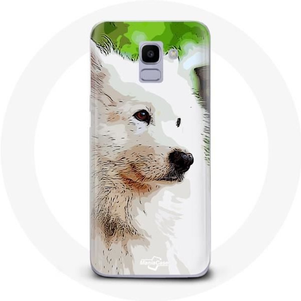 Funda - Maniacase - Samsung Galaxy A6 2018 - Perro Samoyedo - Flexible - Blanco Blanco-image
