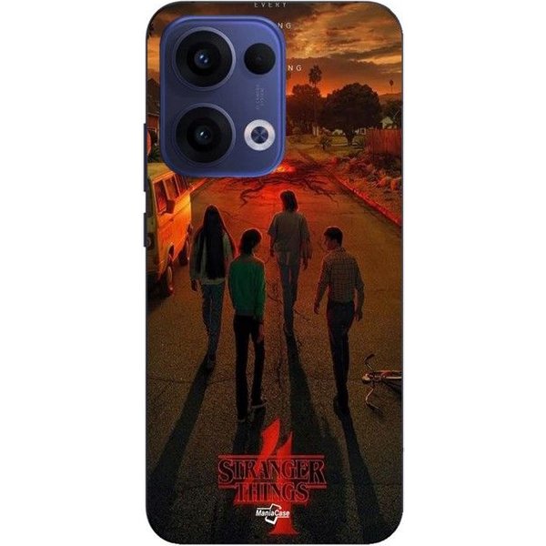Coque De TéLéPhone - Maniacase - Oppo Reno 13 5G - Silicone - Souple - Stranger Things Saison 4 Negro-image