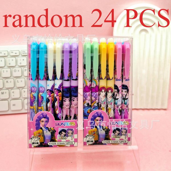 Anime Kpop ŁOwcy DemonóW DłUgopis ŻElowy ŚCieralny 0,5 Mm - WkłAdany I Chowany Czarny DłUgopis T Friction Do SzkołY Biura-image