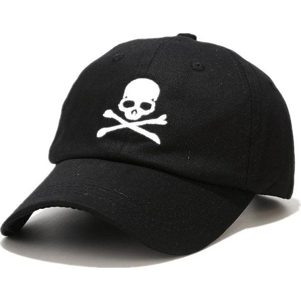 Gorra De AlgodóN Unisex Con Bordado De Calavera, Gorra De BéIsbol De Moda Para Hombre Y Mujer, Ajustable, Informal, Para Exteriores, Ropa De Calle, Gorra Deportiva (Black,54Cm-60Cm) Negro-image