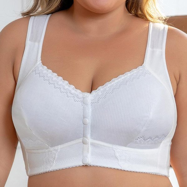 Biustonosz Zapinany Z Przodu, Rozmiary Europejskie I AmerykańSkie Transgraniczne, Biustonosz Plus Size Dla DużEgo Biustu, 1XL-7XL 7Xl(150-175Kg) BiałY-image