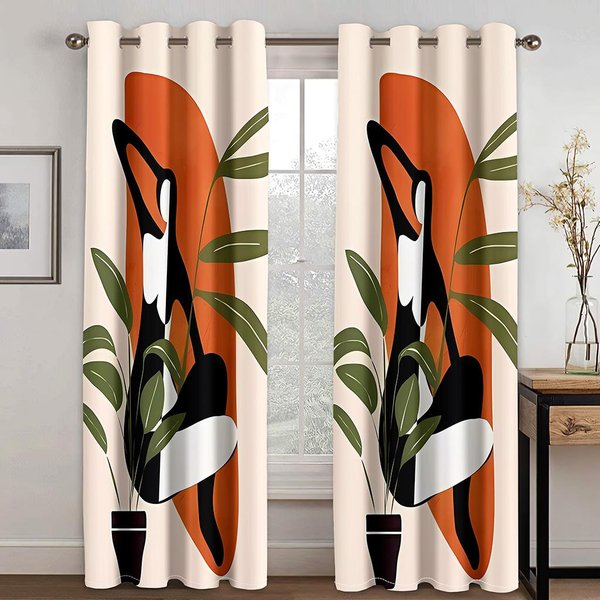 Arte Abstracto Colorido Obras De Arte Morandi Cortinas De Ventana Para NiñOs Persianas Para Sala De Estar Dormitorio BañO Cocina Puerta DecoracióN Del Hogar 2 Piezas W60X150H(Cm)X2Pcs&Hook-image