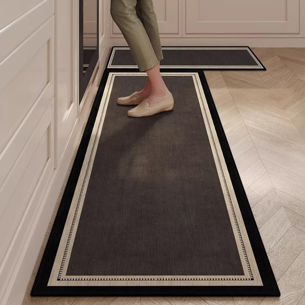 Dywanik Do Kuchni Mata PodłOgowa ChłOnne Wycieraczki DłUgie Dywany Dywanik Typu Runner Minimalistyczny Francuski Styl Retro Dekoracja Domu Dywany 1Pc 50X80Cm Gray-image