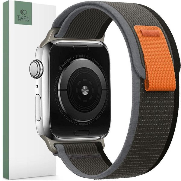 Tech-Protect Nylon Apple Watch 4 / 5 / 6 / 7 / 8 / 9 / Se / Ultra 1 / 2 (42 / 44 / 45 / 49 Mm) Negro/Naranja-image