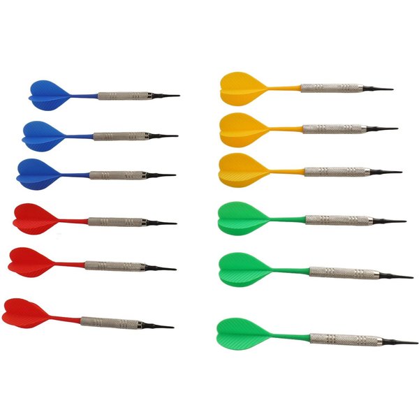 12 Dardos De Punta Blanda Para Principiantes PláStico Profesional Juego De Dardos Para Interior Con 100 Puntas De Dardos Para ElectróNicos De PláStico-image