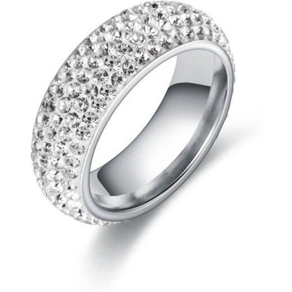Anillos De Acero Inoxidable Con Cristales Y Titanio Para Dedo, Anillos De Boda Con Diamantes De ImitacióN Para Hombres Y Mujeres, JoyeríA Hip Hop Punk Jz160 12 Plata-image