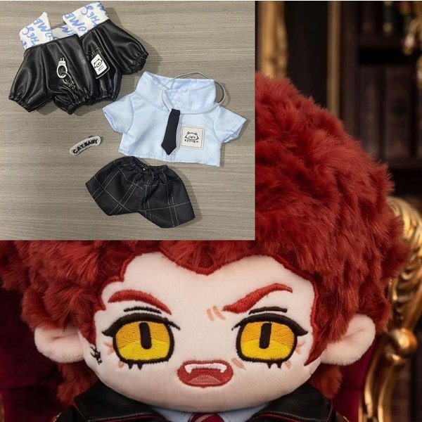 20Cm Figuras De Peluche Anime Crowley Buenos Presagios Cosplay Disfraz MuñEco De AlgodóN Juguetes Para NiñOs Regalo De CumpleañOs Festival Mascota With Skeleton-image