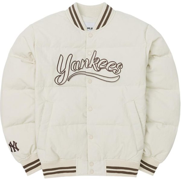 MLB FW25 New York Yankees Chaqueta De PlumóN Larga Informal Para Exteriores CáLida Duradera De Manga Larga Unisex 3ADJV0256-50CRD XS White-image