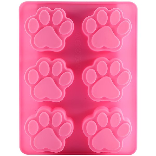 MałY Pies Kot ŁApa ŚLad ŁApy DIY Silikonowa ŁApa Kostka Lodu Czekolada Fondant Cukrowa RzemiosłO NarzęDzie Do Ciasta Pink-image