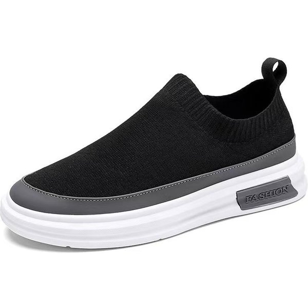 Zapatos Para Hombre Calcetines Y Zapatillas Feizhi Comercio Exterior Estilo Primavera Y Verano Transpirables Zapatos Casuales Para Hombre 44 Black-image