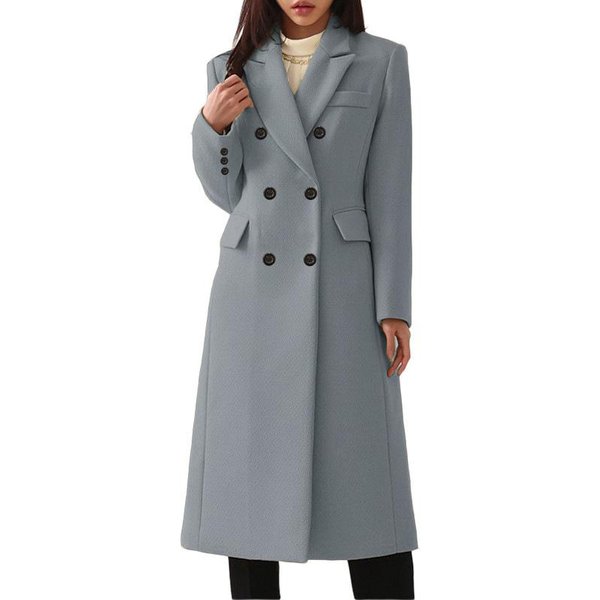 Jesienny I Zimowy Nowy WełNiany PłAszcz Damski Nizi Coat L Gray-image