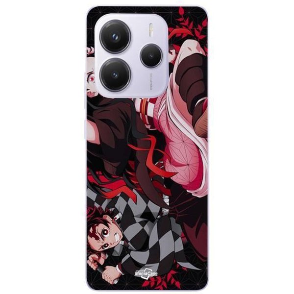 Coque Xiaomi Redmi Note 14 5G Demon Slayer Tanjiro Nezuko Attaque Combat Maniacase-image