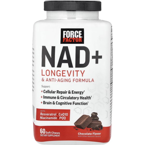 Force Factor, FóRmula De Longevidad Y Antienvejecimiento Con Nad+, Sabor A Chocolate, 60 Gominolas Blandas-image