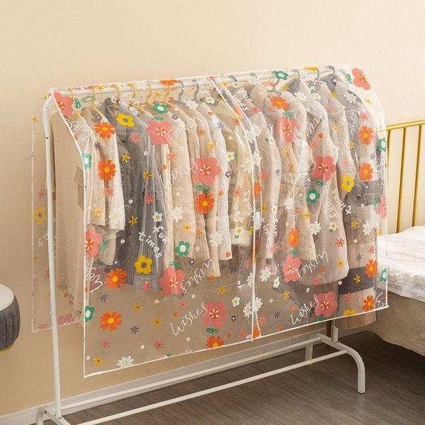 DużA Pojemność Pokrowiec Przeciwkurzowy Na Ubrania Pogrubiony Pokrowiec Przeciwkurzowy Tkanina Organizer Na Ubrania Do Wieszania Pokrowce 90X120Cm-image
