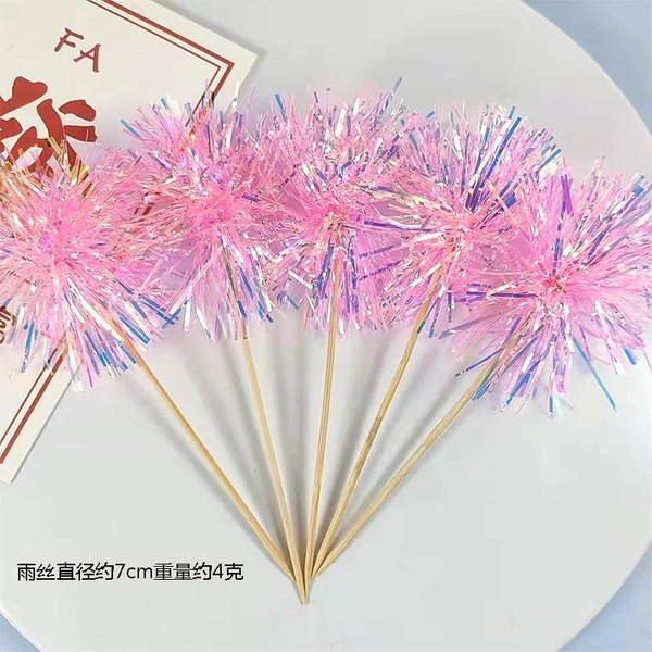 5 Adornos Para Tartas De CumpleañOs Con Purpurina Y Borlas De Colores Para Fuegos Artificiales, DecoracióN Para Cupcakes, Bodas, Baby Showers, ReposteríA, Postres Y Tartas-image