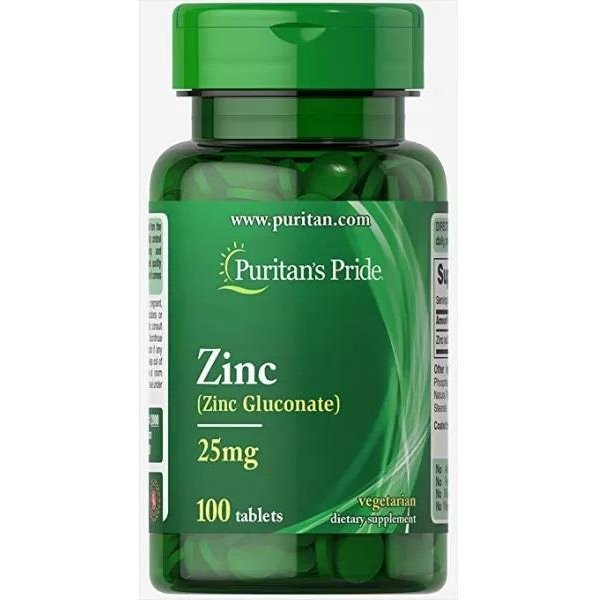 Puritan's Pride - Cynk (Glukonian) 25 Mg, 100 Tabletek-image