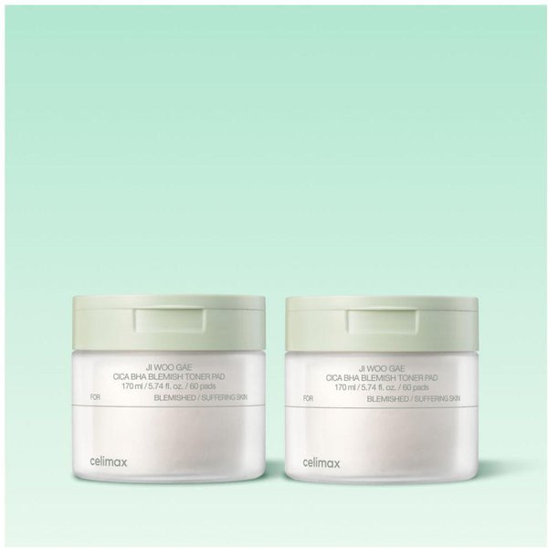 Celimax Ji.Woo.Gae Cica BHA Almohadillas TóNicas Para Imperfecciones Almohadilla Calmante Exfoliante 60 Almohadillas 170Ml 2 Packs (60 Pads × 2)-image