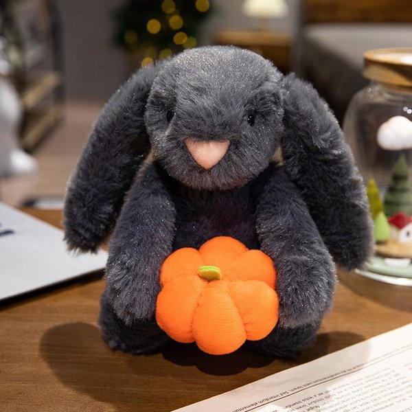 Kreatywna Pluszowa Zabawka NiedźWiedź Dynia MięKki Czarny KróLik Z Dyniowymi SłUchawkami Halloweenowa Wypchana Lalka Prezent Na Halloween See Choose Option Black-image