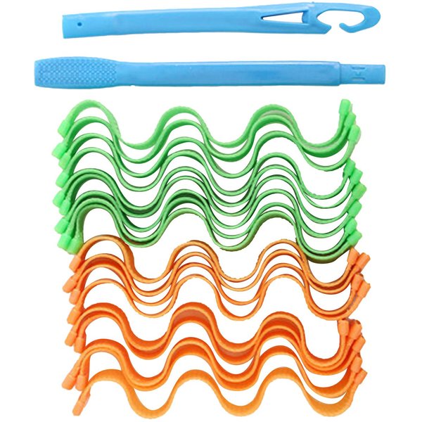 Zestaw Do Stylizacji LokóW Spiralnych DIY Plastikowe WałKi Do Stylizacji LokóW Spiralnych Do WłOsóW Dla Kobiet DziewcząT Bardzo DłUgie Green-image
