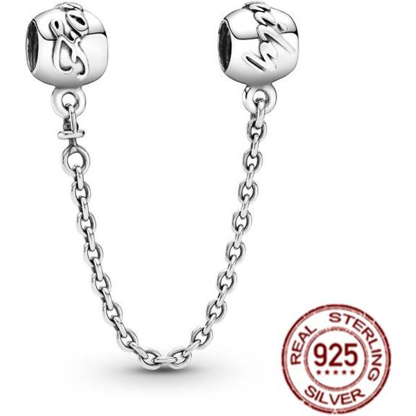 100% Plata De Ley 925 Corona Herbario Luna Y Estrella Cadena De Seguridad Abalorio Ajuste Temperamento Pulsera Regalo De JoyeríA White-image