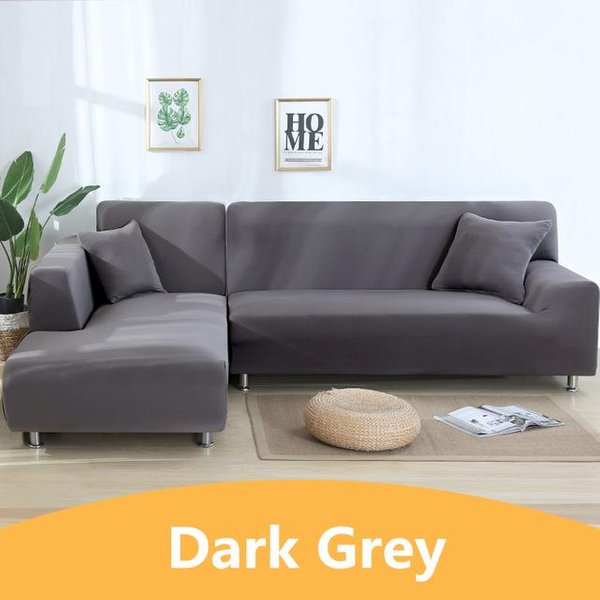 Funda De Sofá EláStica De Color SóLido Para Sala De Estar, Funda De Sofá De Spandex Todo Incluido, Funda Deslizante Para Muebles Modulares De 1 2 3 4 Plazas Para El Hogar 1Pc 2-Seat 145-185Cm-image