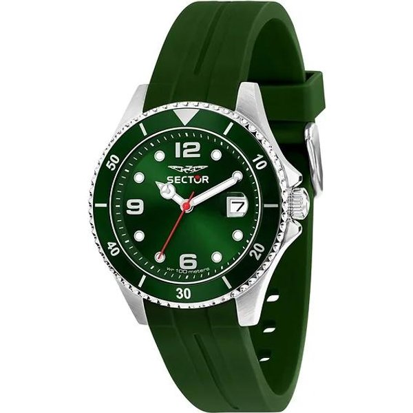Reloj De Hombre Sector 230 Correa De Silicona Esfera Verde Cuarzo R3251161055 100M-image