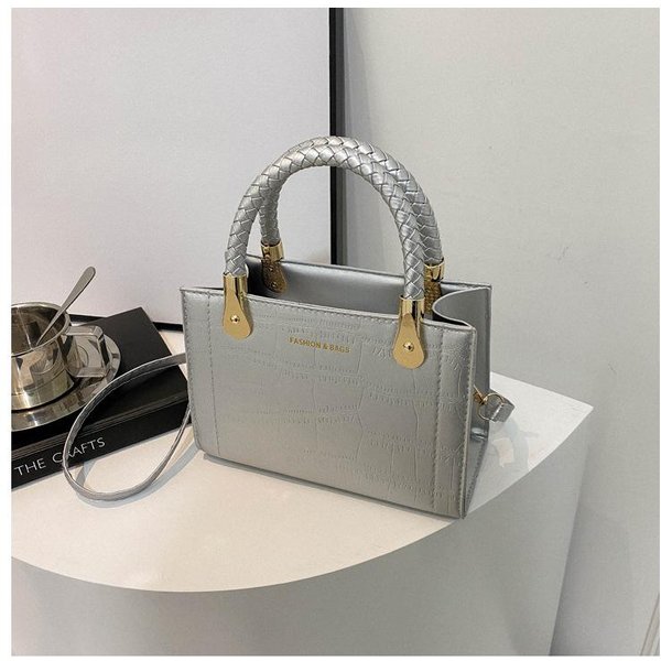 Bolso PequeñO Para Mujer Nuevo Moderno Y De Moda Bolso De Mano De Alta Gama Y A La Moda VersáTil Bolso Bandolera De Un Hombro Gray-image