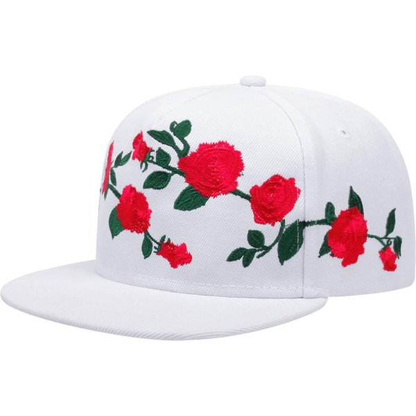 Kreatywna Moda Nowa PłAska KrawęDź Kapelusz Csbl Haft RóżAny Codzienny Rekreacyjny Dojazd Do Pracy OsłOna PrzeciwsłOneczna Czapka Baseballowa Street Pop Hip Hop Kapelusz-image