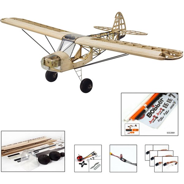 Dancing Wings Hobby S38 Savage Bobber 1000Mm Envergadura Balsa Madera Control Remoto AvióN Kit/ Type 3 Negro-image