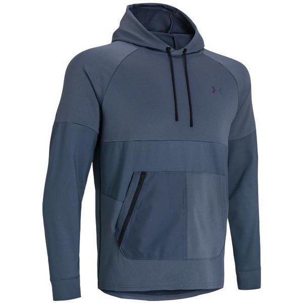 Under Armour Rush Bluzy MęSkie Szare Z Kapturem Umiarkowane Inne 1370450-044 L Black-image