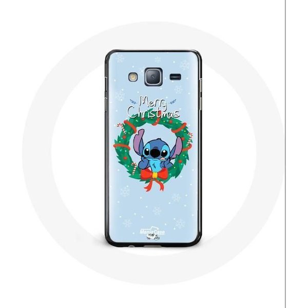 Funda Para Samsung Galaxy J7 2016 Stitch Nieve Feliz Navidad Azul-image