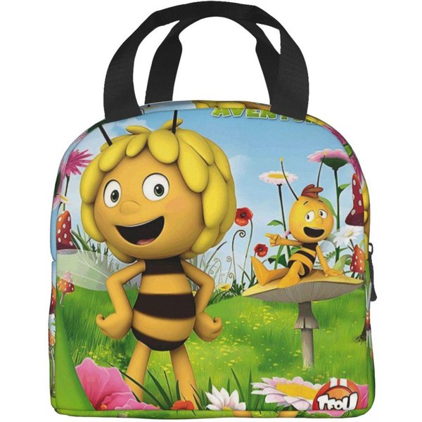 Miel Abeja Con Flores Dibujos Animados Bolsa De Almuerzo TéRmica Aislada Para El Trabajo PortáTil Caja Bento Refrigerador TéRmico Caja De Comida Option 1-image