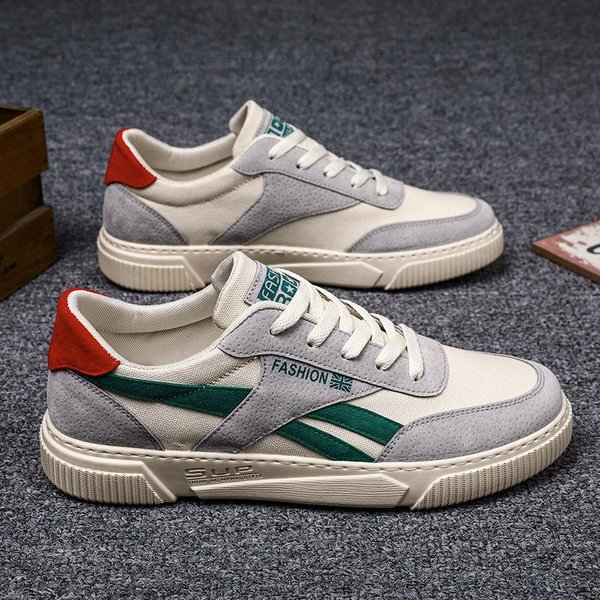 Nuevos Zapatos Casuales De Hombre Para Primavera Calzado De Lona Para Hombre Para Caminar Al Aire Libre Zapatillas Planas De Moda De DiseñAdor Transpirables Con Cordones Zapatos Tenis Para Hombre 39 Verde-image