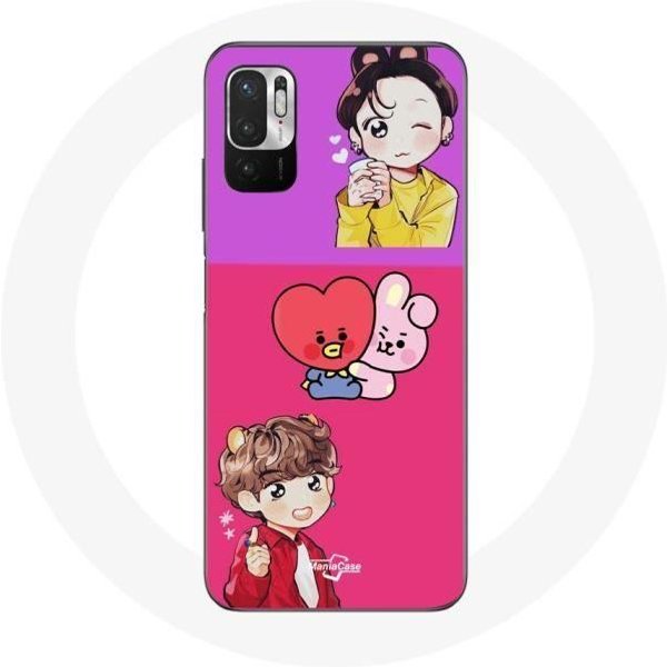 Funda Para Xiaomi Poco M3 Pro BTS BT21 Cooky Y Tata Bangtan V Y Jungkook Fanart-image