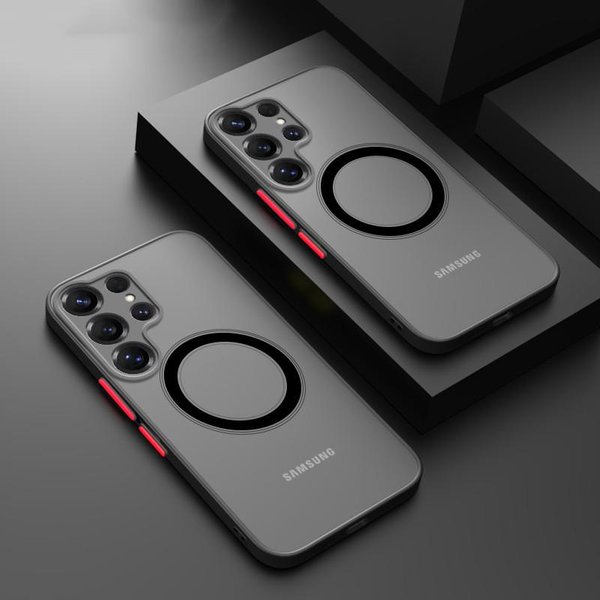 Luksusowe Etui Z łAdowaniem Bezprzewodowym Dla Samsung Galaxy S26 S25 S24 S23 S22 S21 S20 Ultra Plus S26 FE Dla Magsafe Odporne Na WstrząSy Matowa OsłOna Galaxy S23 FE-image