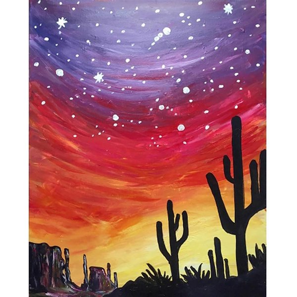 Pintura De Diamantes 5D DIY Cielo Del Desierto Bordado Punto De Cruz Mosaico De PedreríA DecoracióN Para El Hogar 20X30CM-image