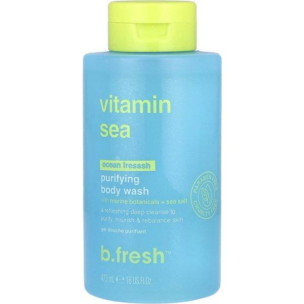 B.Fresh, Witamina Morza, OczyszczająCy ŻEl Pod Prysznic, Ocean ŚWieżOśCi, 16 Fl Oz (473 Ml) Blue-image