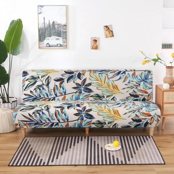 Funda EláStica Para Sofá Cama, Fundas Deslizantes, Sofá De 3 Plazas Sin Reposabrazos, Fundas Para Sofá De Sala De Estar, Funda Universal Para Sofá Sin Reposabrazos, Plegable S(120-150Cm)-image