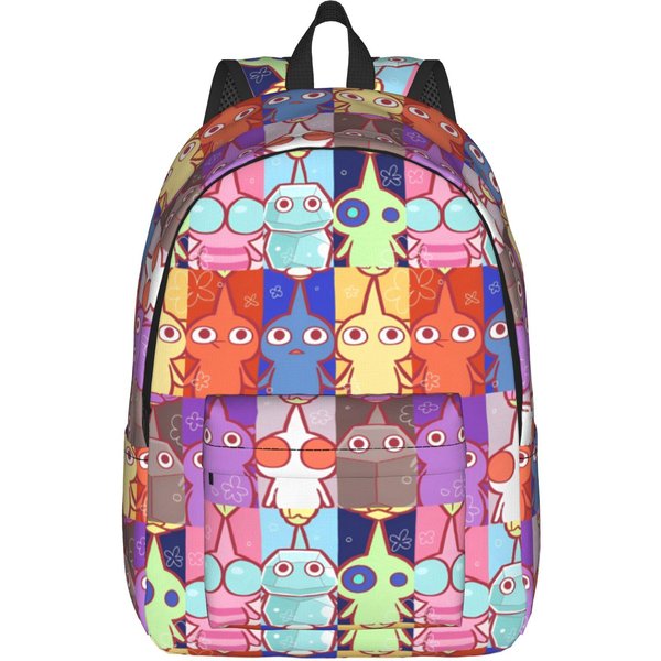 Pikmin 4 Mochila Para Hombres Mujeres Casual Estudiante Senderismo Viaje Mochila Diaria Bolso De Hombro Para PortáTil Regalo S-image
